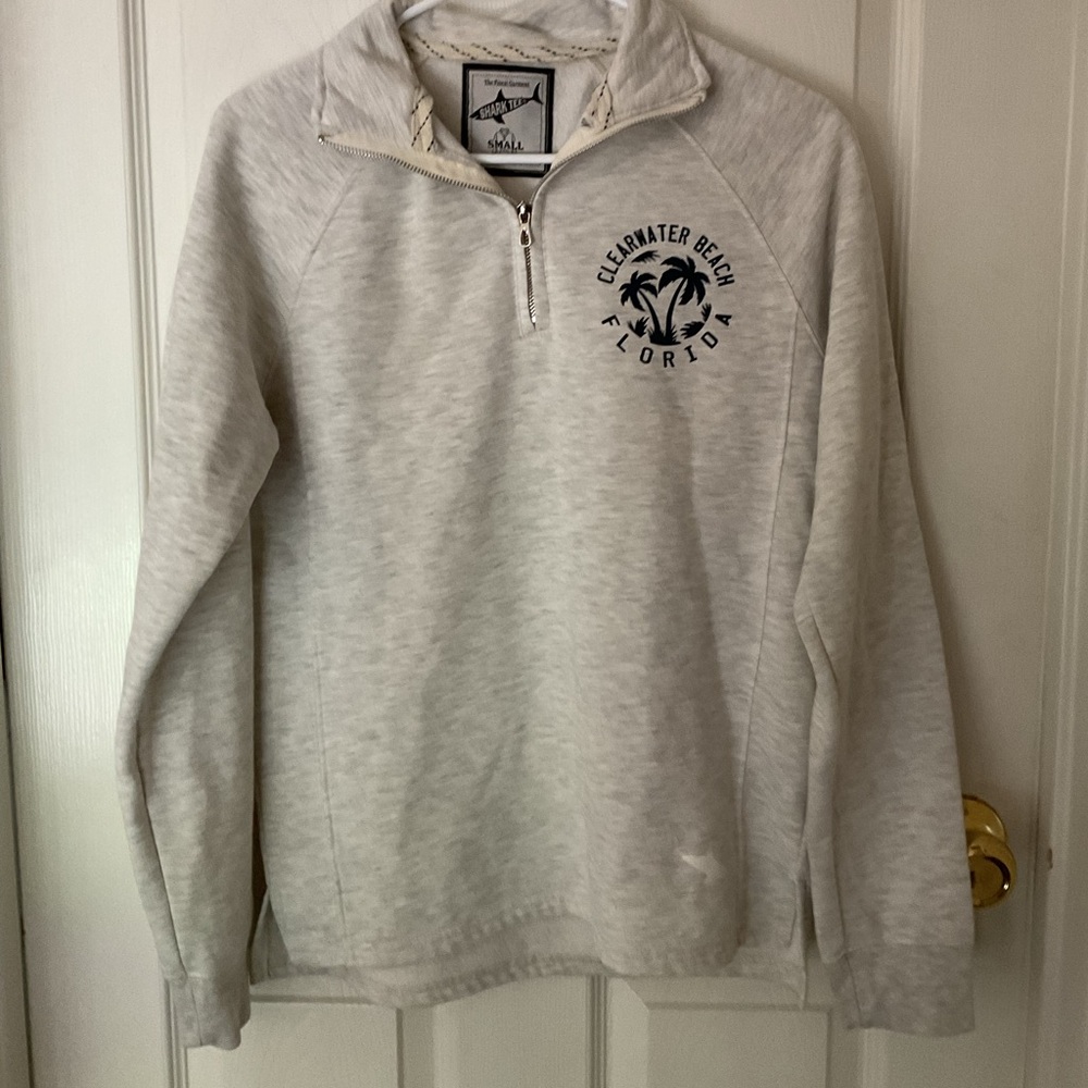 Cream Quarter-Zip Sweatshirt